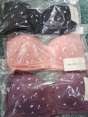 DAISY BRAS - Floral Bra - Pink, Purple,  And Black, 36B